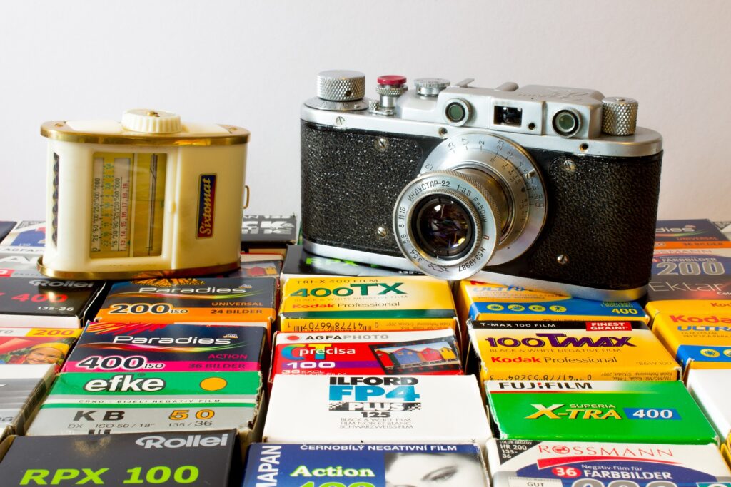 Analoge Kamera mit Filmen